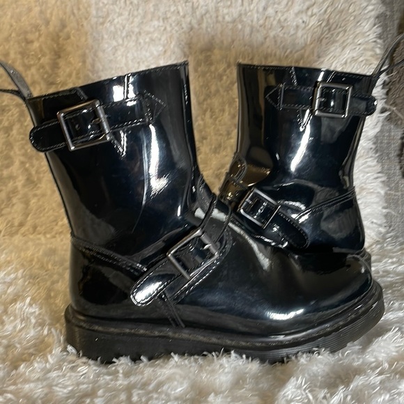 DR Martens Patent Leather Combat Boots Size 7 - Picture 1 of 12